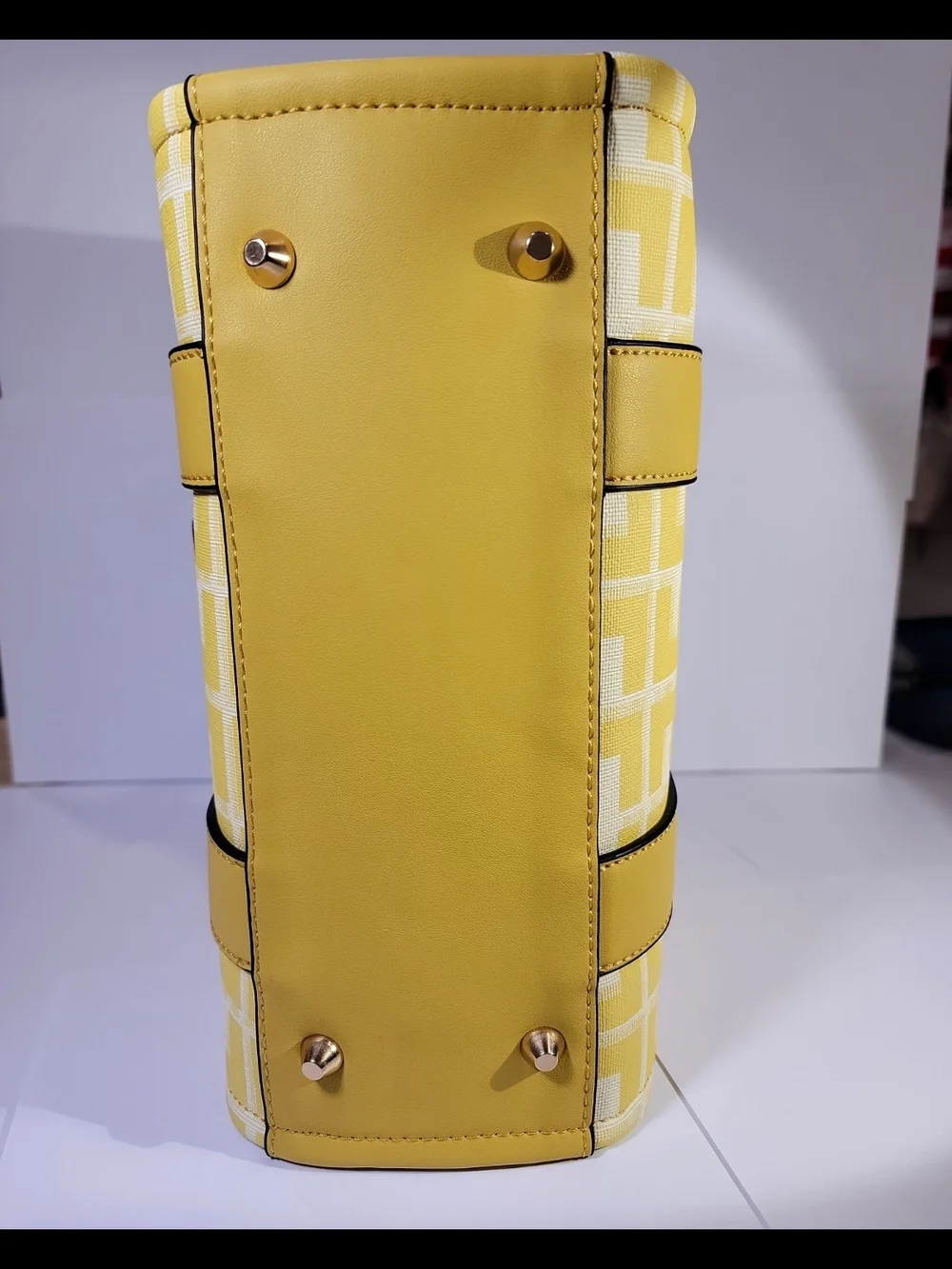 Classic Fashion Yellow Monogram Tote Bag w/Wallet & Crossbody Strap NWT